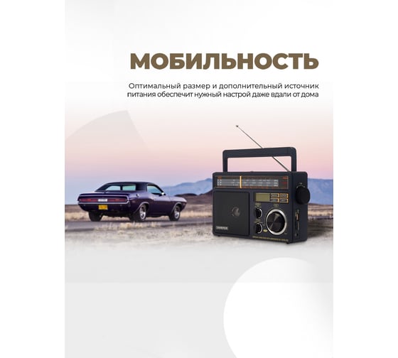 Портативный радиоприёмник HARPER HDRS-099 black H00000444