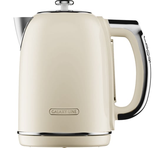 Чайник электрический Galaxy LINE GL 0361, белый жемчуг, металл, 2200 Вт, 1,7 л, OTTER контроллер 7010103610