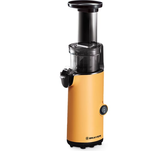 Соковыжималка шнековая BRAYER 1706BR-YE 130 Вт, реверс, диаметр 45 мм, резервуар для сока 0,6 л BR1706YE