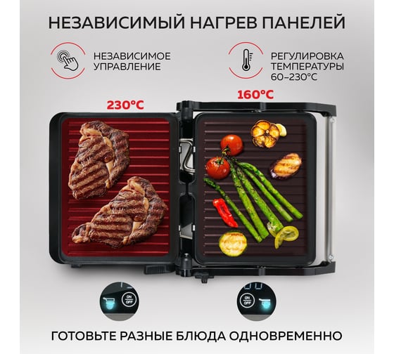 Гриль электрический со съемными панелями GFGRIL GF-500