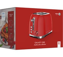 Тостер электрический Galaxy LINE GL 2919, феррари, металл, 900 Вт, функция подогрева и разморозки, 6 степеней поджарки 7021329190