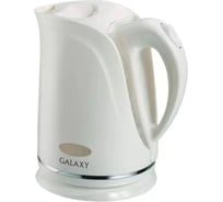 Чайник электрический Galaxy GL 0206, белый, пластик, 2200 Вт, 2 л, съемный фильтр, шкала уровня воды, светодиодная подсветка 5010102060