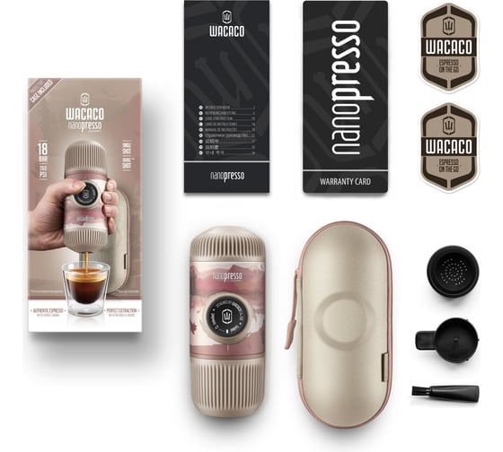 Портативная эспрессо кофе-машина Wacaco Nanopresso с чехлом, цвет Dark Soul Pink WCCNPDSP