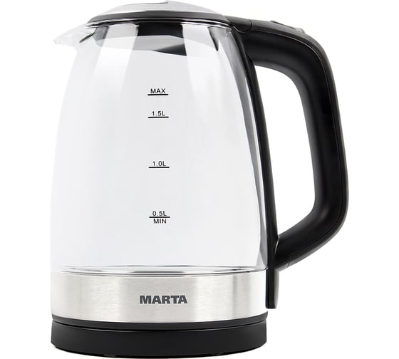 Чайник стеклянный MARTA черный жемчуг MT-1078 36299