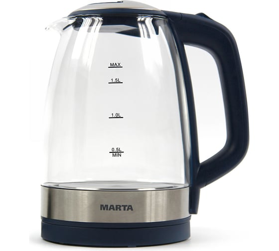 Чайник стеклянный MARTA синий сапфир MT-1078 36300