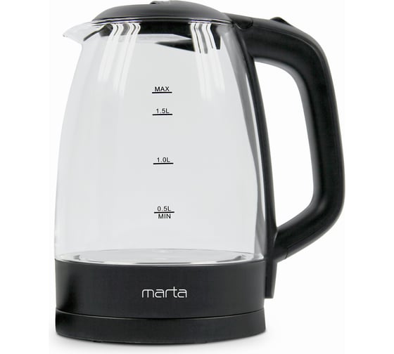 Чайник стеклянный MARTA черный жемчуг MT-1077 36295
