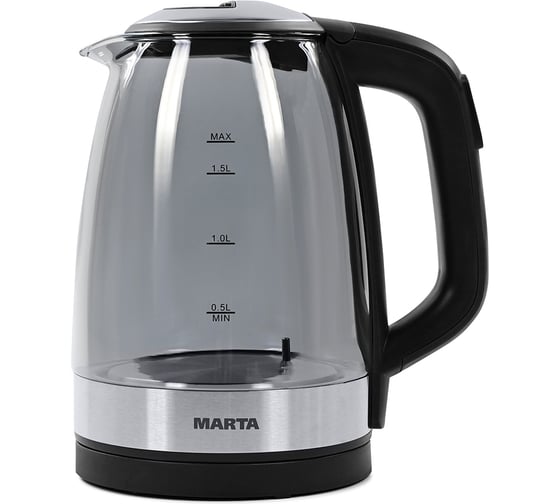 Чайник стеклянный MARTA черный жемчуг MT-1088 36311