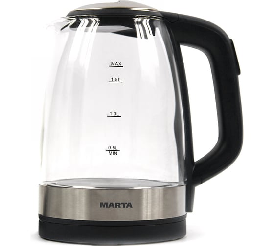 Чайник стеклянный MARTA черный жемчуг MT-1087 36307