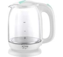 Чайник стеклянный STINGRAY ST-KT3005A белый/ментол 43365