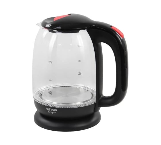 Чайник стеклянный STINGRAY ST-KT3005A черный/красный 39320