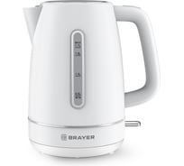Чайник электрический BRAYER 6103BR-WH, 2200 Вт, 1.7 л, пластиковый корпус, STRIX, автоотключение BR6103WH