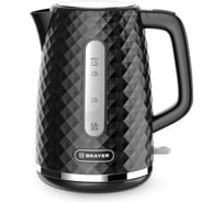 Чайник электрический BRAYER 6104BR-BK, 2200 Вт, 1.7 л, пластиковый корпус, STRIX, автоотключение BR6104BK