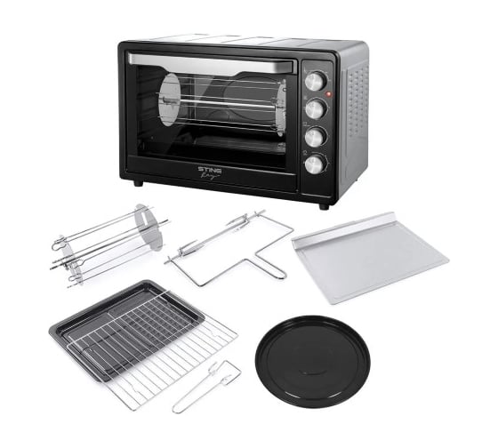 Духовой шкаф STINGRAY ST-EO124A мини-печь черный/сталь 75 л, конвекция, вертел, шашлычница 43253