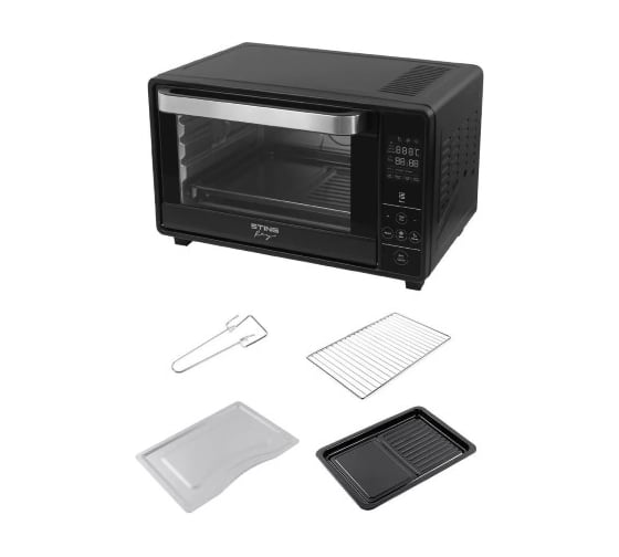Духовой шкаф STINGRAY ST-EO129A мини-печь черный жемчуг 28 л, конвекция 43259