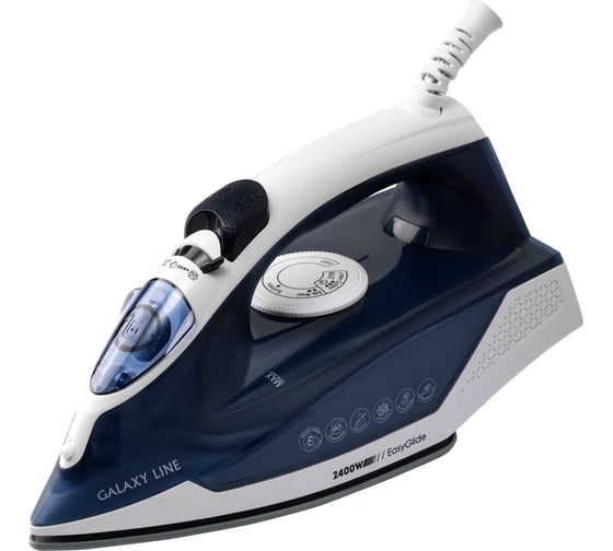 Утюг Galaxy LINE GL 6139, синий, паровой, 2400 Вт, керамическое покрытие EasyGlide 7060161390
