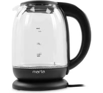 Чайник стеклянный MARTA MT-4621 черный/красный 39307