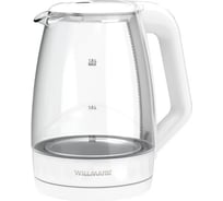 Чайник электрический Willmark WEK-1823G 1.8 л, поворот на 360, термостойкое стекло, световая индикация, 2200 Вт белый 2001900