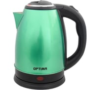 Чайник электрический OPTIMA EK-1808SS 1.8 л, поворот на 360 градусов, корпус из нержавеющей стали зеленый 2002272