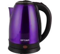 Чайник электрический OPTIMA EK-1808SS 1.8 л, поворот на 360 градусов, корпус из нержавеющей стали фиолетовый 2002273