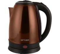 Чайник электрический OPTIMA EK-1808SS 1.8 л, поворот на 360 градусов, корпус из нержавеющей стали шоколадный 2002317
