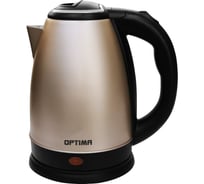 Чайник электрический OPTIMA EK-1808SS 1.8 л, поворот на 360 градусов, корпус из нержавеющей стали бежевый 2001912