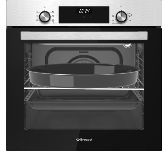 Встраиваемый духовой шкаф Gressel 60 см, 7 режимов, 80 л, конвекция, двойное стекло, гриль, таймер U6EM68005