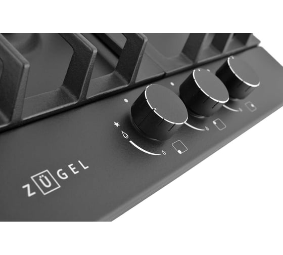 Газовая варочная панель ZUGEL ZGH450B черная матовая