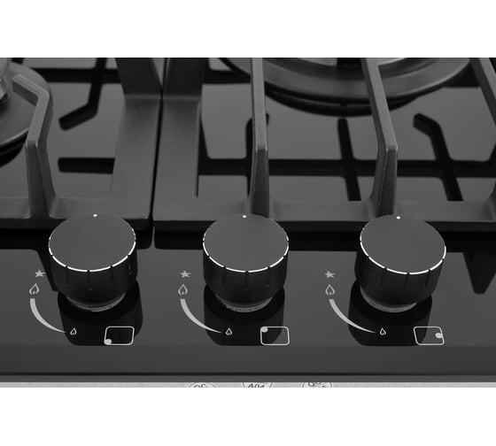 Газовая варочная панель ZUGEL ZGH450X черное стекло