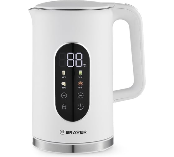 Чайник электрический BRAYER 6107BR-WH 2200 Вт, 1.7 л, Cool Touch, cенсорное управление, автоотключение BR6107WH