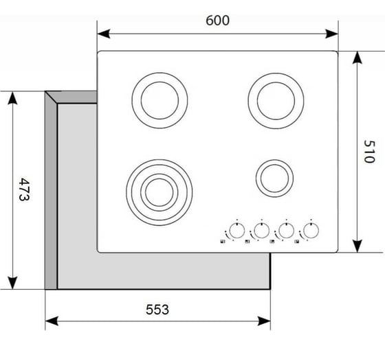 Варочная поверхность газовая AKPO PGA 604 RGC-T BL 16015