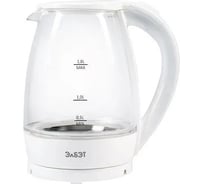 Электрочайник ЕК-1,8-01G elbet (белый) стеклянный