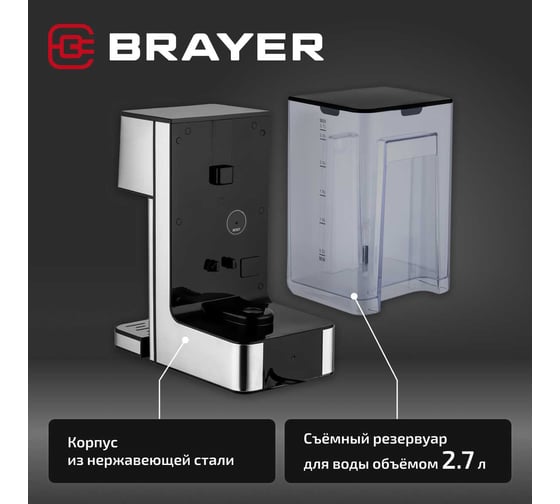 Термопот BRAYER 6001BR 2600 Вт, 2,7 л, сенсор управление, блокировка, моментальный нагрев 5 секунд BR6001