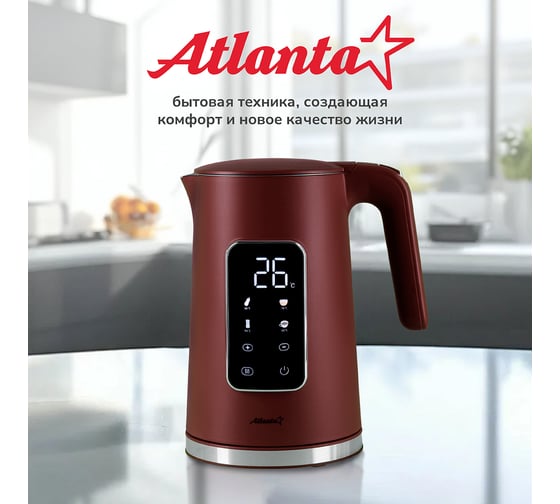 Чайник двухстенный электрический Atlanta ATH-2537 red