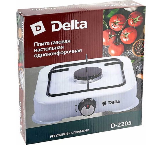 Одноконфорочная газовая плита Delta D-2205 цвет белый Р1-00009959