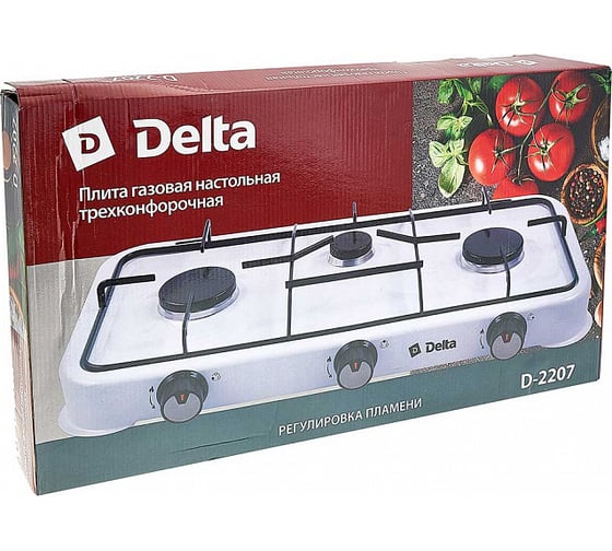 Трехконфорочная газовая плита Delta D-2207 цвет белый Р1-00004786
