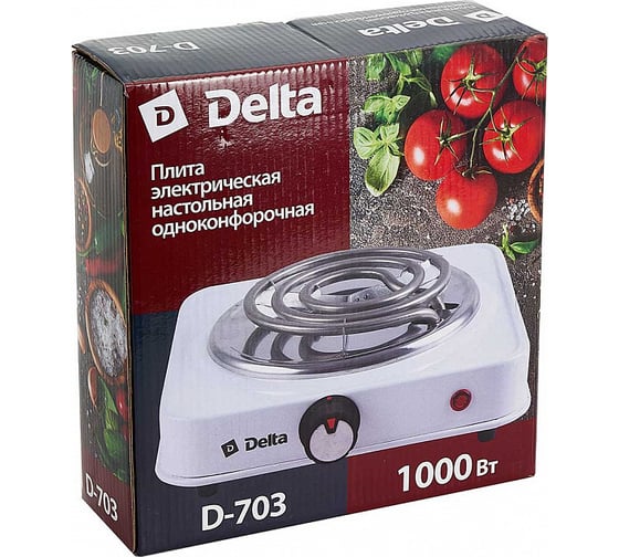 Одноконфорочная электрическая плита Delta D-703 спираль белая Р1-00004133