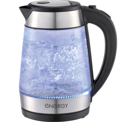 Чайник Energy E-254 1.7 л стекло пластик цвет черный 164134