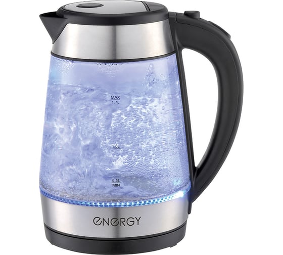 Чайник Energy E-254 1.7 л стекло пластик цвет черный 164134 1