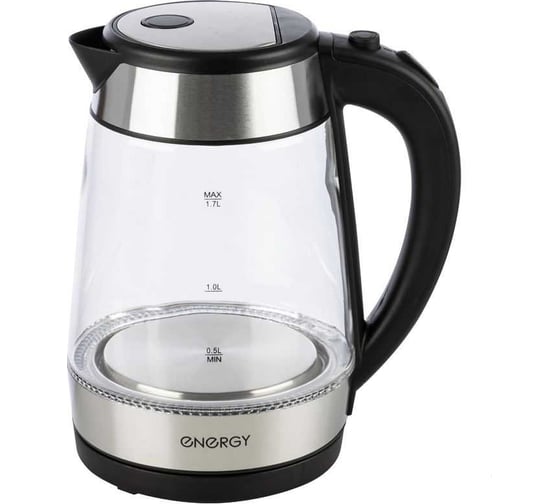 Чайник Energy E-254 1.7 л стекло пластик цвет черный 164134