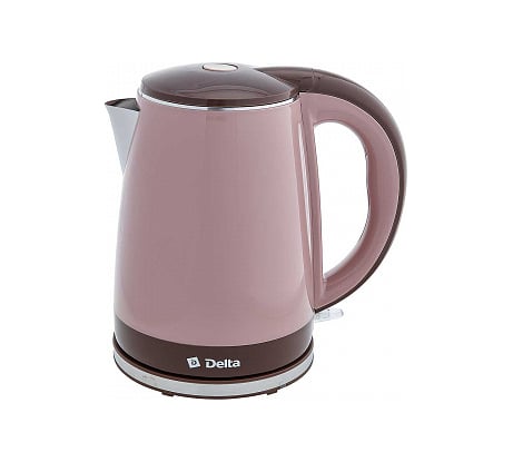 Чайник Delta DL-1370 пластик двойная стенка бежевый с коричневым, 1.8 л 0R-00005505
