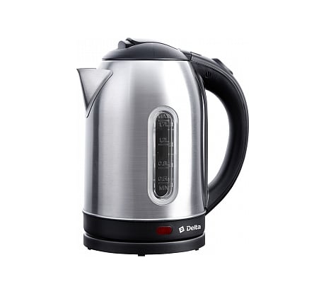 Чайник Delta DL-1104 нержавеющая сталь, черный, со съёмным фильтром с ионами серебра, 1.7 л Р1-00005930