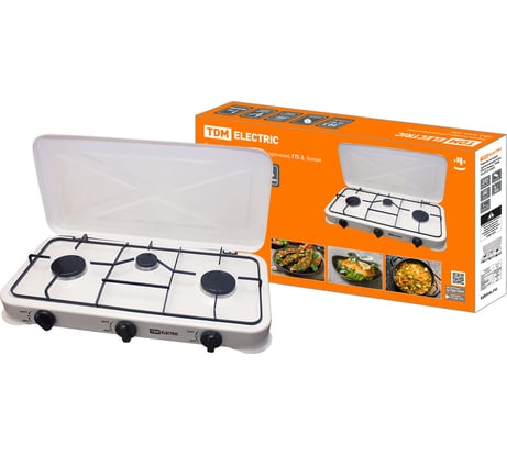 Газовая трёхконфорочная плитка TDM ГП-3 белая SQ2515-0003
