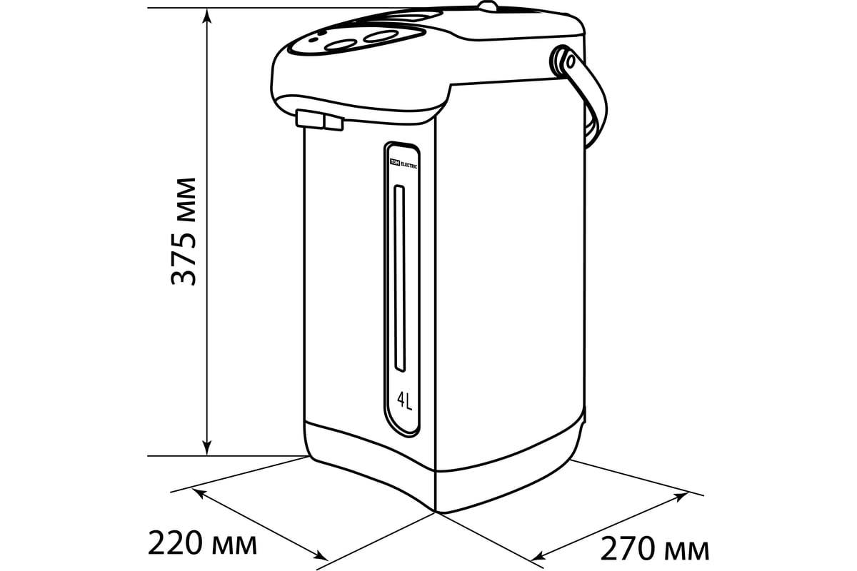 Термопот TDM Термо 1 металл, 4 л, 3 способа подачи воды, 750 Вт, стальной  SQ4002-0001 - выгодная цена, отзывы, характеристики, фото - купить в Москве  и РФ