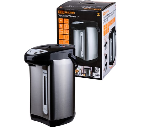 Термопот TDM ELECTRIC Термо 1 металл, 4 л, 3 способа подачи воды, 750 Вт, стальной SQ4002-0001