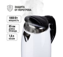 Электрический чайник TDM ELECTRIC Ника 1.8 л, нержавеющая сталь, пластик, 1800 Вт, белый SQ4001-0004