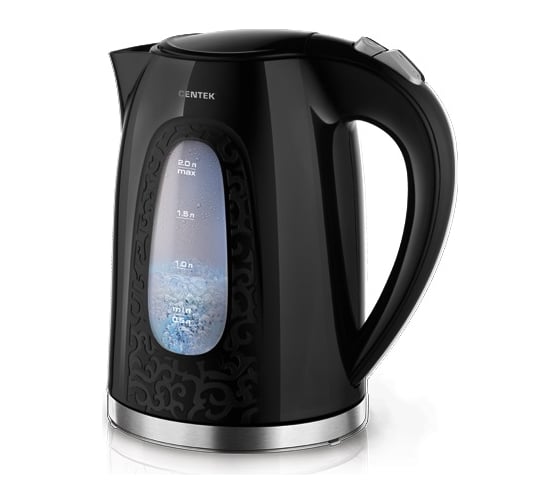 Чайник Centek 2 л, 2200 Вт открывание кнопкой внутренняя подсветка CT-0041 Black