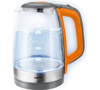 Чайник Centek CT-0065 Orange стекло, 1.7 л, 2200 Вт, LED-подсветка, мерная шкала, защита от включения без воды