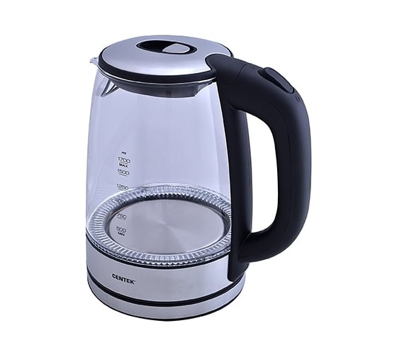 Чайник Centek стекло 1.7л, 2200Вт, внутр. LED подсветка,защита от вкл б/воды CT-0030