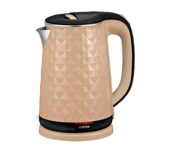 Чайник Centek CT-0022 Beige 1.8 л, 2000 Вт, двойной корпус, сталь и пластик
