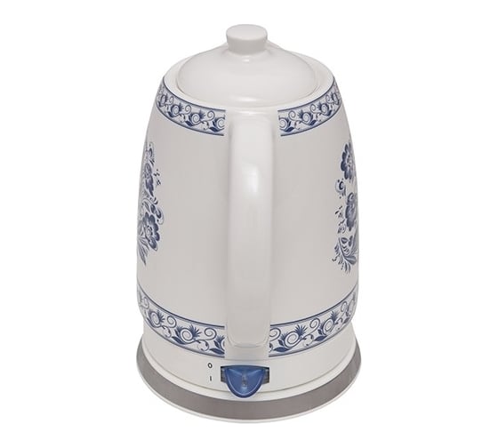 Чайник Centek CT-1058 гжель, керамика, 2 л, 2000 Вт, подставка с металлом, автовыключение